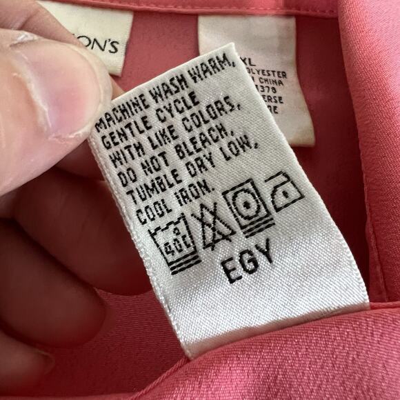 Drapers & Damons Womens Tank and Button Down Blouse Shirt Set Collared Pink XL - Picture 12 of 12